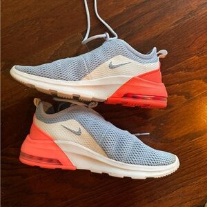 Nike Light Gray and Coral Athletic Shoes